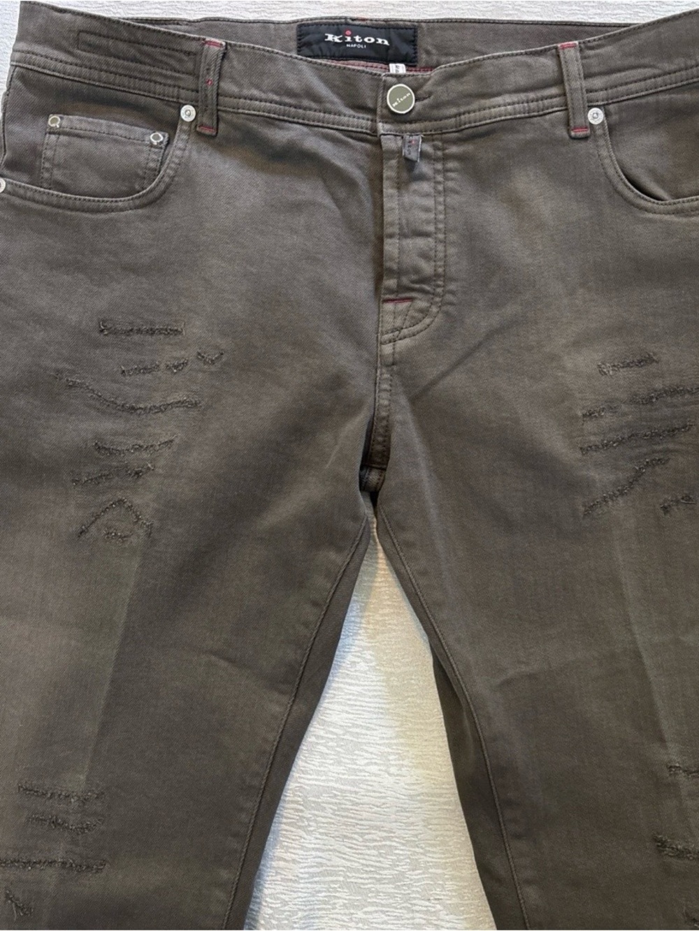 NWT KITON NAPOLI 98% COTTON DISTRESS Jeans. 38/27 MSRP $1450
